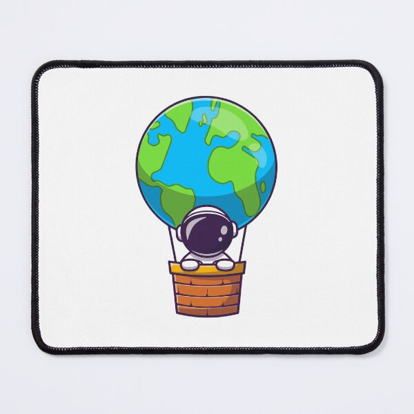 Item preview, Astronaut Flying Earth Hot Air Balloon designed and sold by aacroquet.