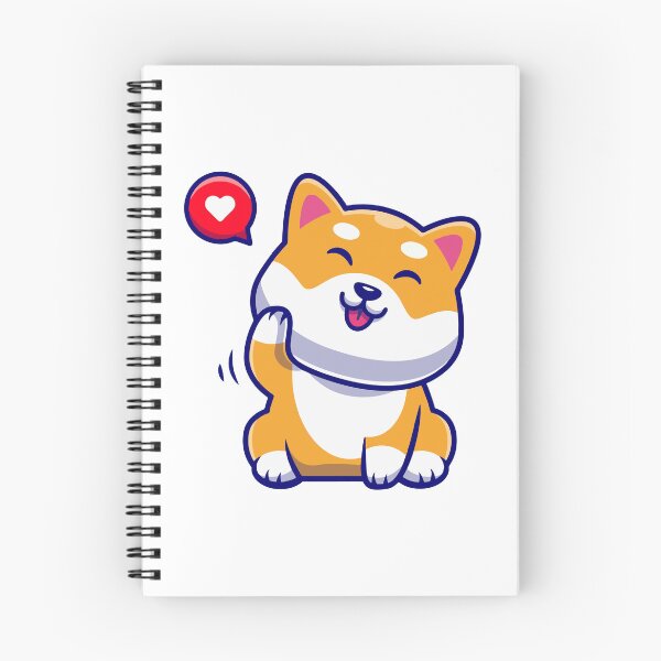 Item preview, Happy Shiba Inu Waving with Heart Bubble designed and sold by aacroquet.