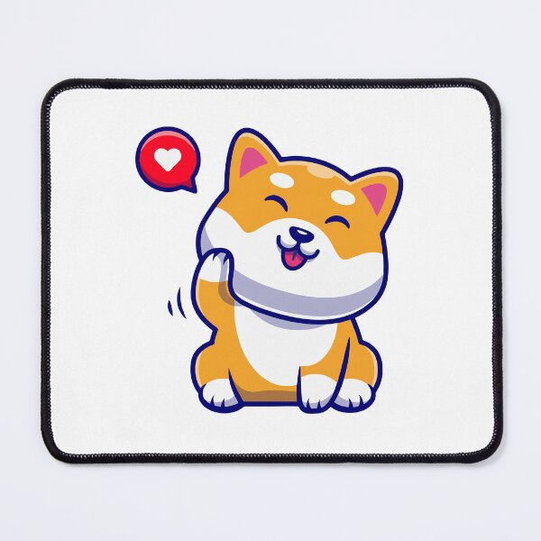 Item preview, Happy Shiba Inu Waving with Heart Bubble designed and sold by aacroquet.