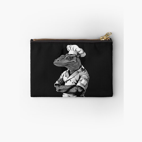 Item preview, Lizard Chef in Hat – Black and White Reptile Cooking Art designed and sold by inkoutninja.