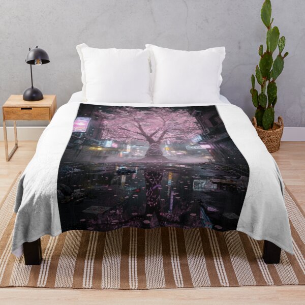 Item preview, Cyberpunk Neon Sakura Tree in Neo-Tokyo Alley designed and sold by Japanese World.