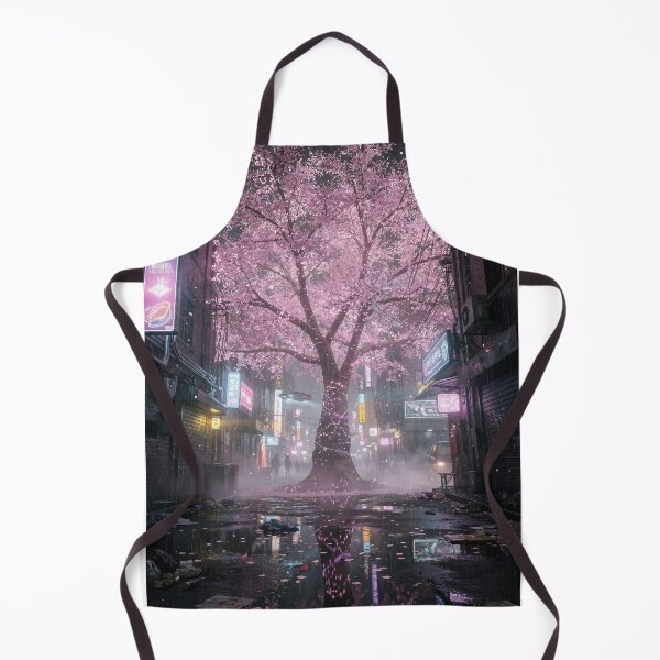 Item preview, Cyberpunk Neon Sakura Tree in Neo-Tokyo Alley designed and sold by Japanese World.