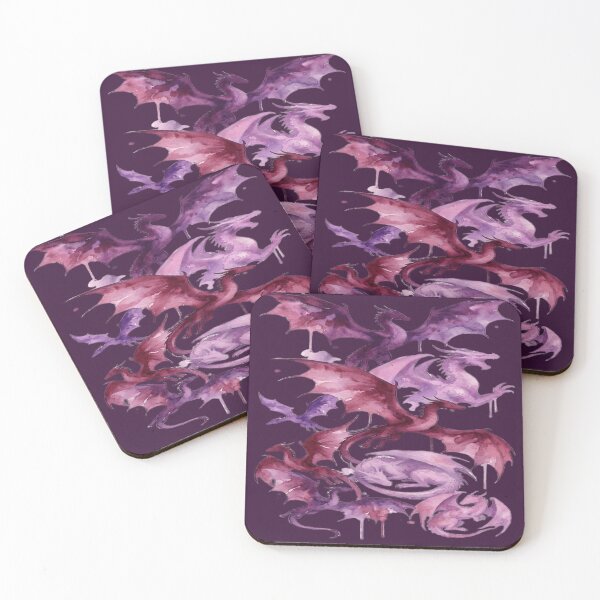 Item preview, Gothic Watercolor Dragon T-Shirt | Pink Purple Fantasy Dragon Collage Tee designed and sold by DmaarGroup.