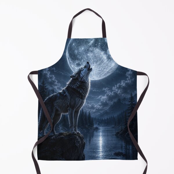 Item preview, Lone Wolf Howling Moon Metal Poster | Wildlife Wall Art | Dark Forest Print designed and sold by irfanshikh.