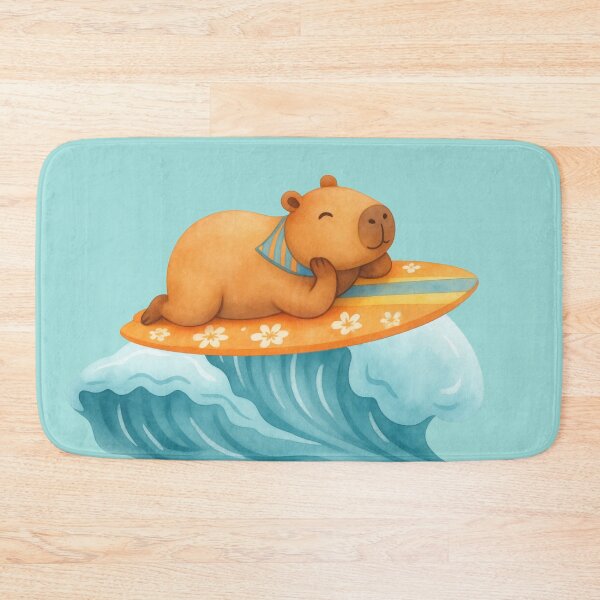 Item preview, Surfing Capybara Wave Rider designed and sold by Ivy-Triggs.