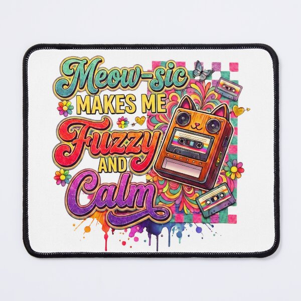 Item preview, Meow-sic Makes Me Fuzzy and Calm designed and sold by SEVEN ART PRODUCT.