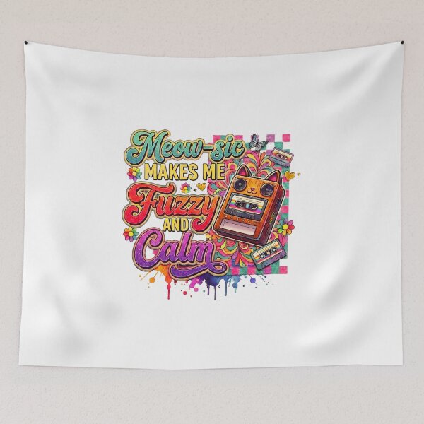 Item preview, Meow-sic Makes Me Fuzzy and Calm  designed and sold by SEVEN ART PRODUCT.