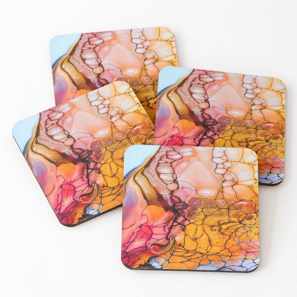 Item preview, Golden Bloom Original Fluid Art designed and sold by PourtionOfArt.