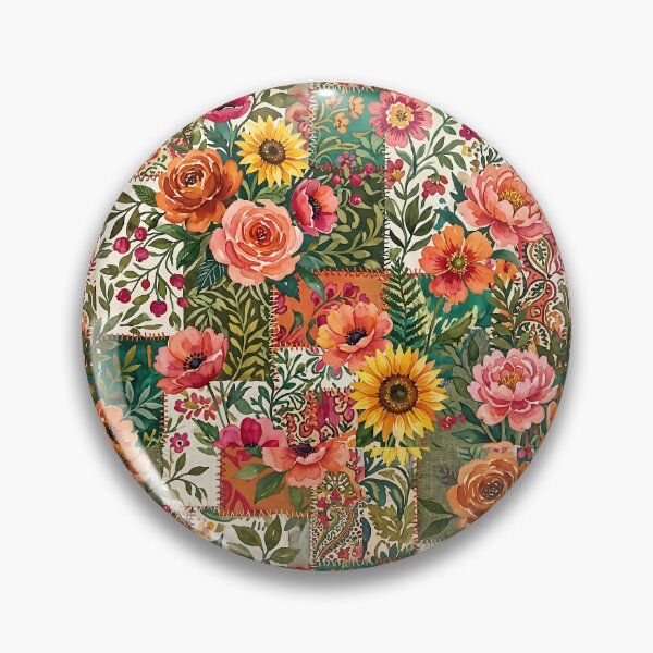 Item preview, Vibrant Patchwork Floral Garden Pattern designed and sold by SplashTastic.