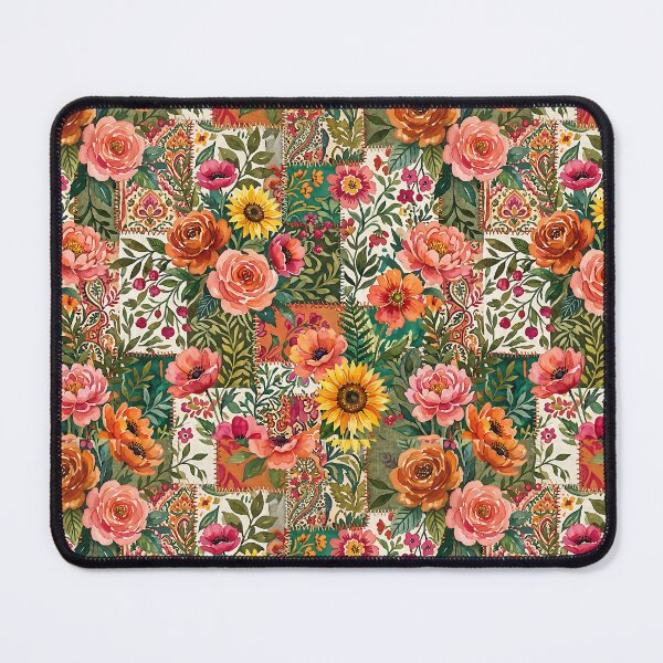 Item preview, Vibrant Patchwork Floral Garden Pattern designed and sold by SplashTastic.
