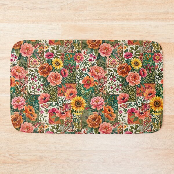 Item preview, Vibrant Patchwork Floral Garden Pattern designed and sold by SplashTastic.