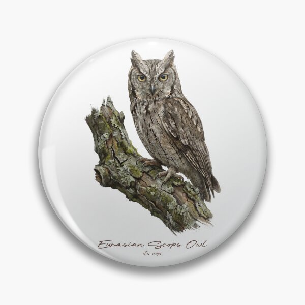 Item preview, Eurasian Scops Owl on Mossy Tree designed and sold by Takeda-art.
