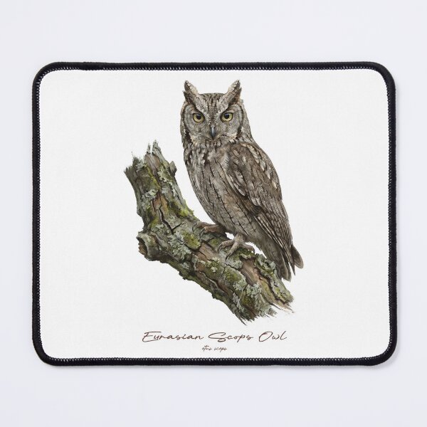 Item preview, Eurasian Scops Owl on Mossy Tree designed and sold by Takeda-art.