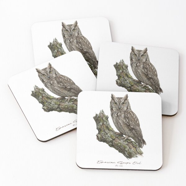 Item preview, Eurasian Scops Owl on Mossy Tree designed and sold by Takeda-art.