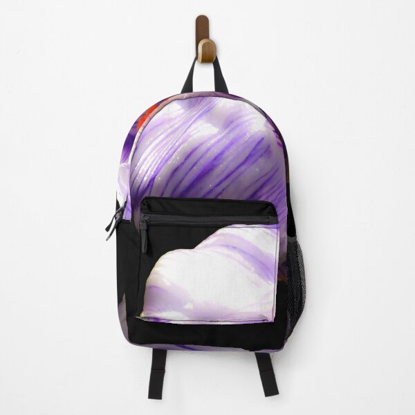 Item preview, Striped Purple Crocus Flower on Black Background designed and sold by MajikFlower.