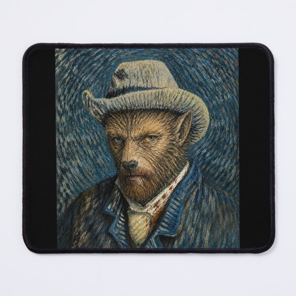 Item preview, Wolfman Self-Portrait with Grey Felt Hat, Winter Vincent van Gogh designed and sold by TheClockOutClub.
