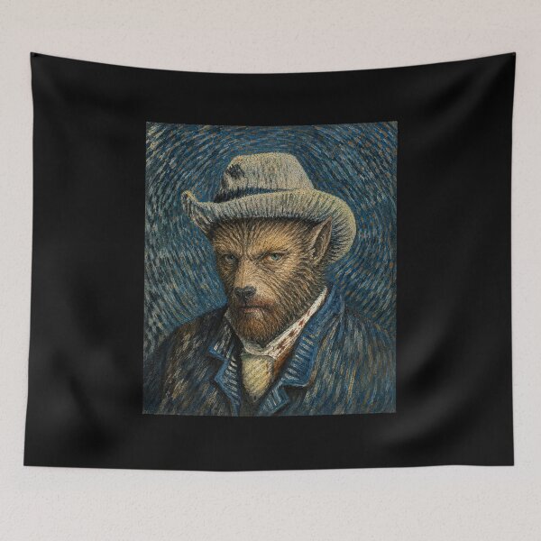 Item preview, Wolfman Self-Portrait with Grey Felt Hat, Winter Vincent van Gogh designed and sold by ThreadTheory976.