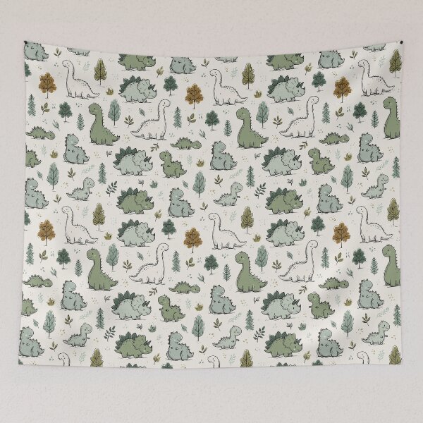 Item preview, Happy Dinosaurs Aesthetic Pattern Print Design for fabrics designed and sold by Just4Sinners.