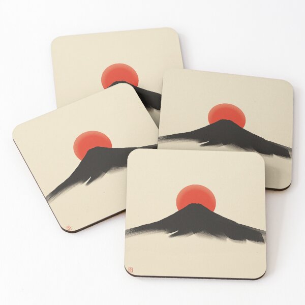 Item preview, Minimalist Continuous Line Mt. Fuji & Red Sun designed and sold by Japanese World.