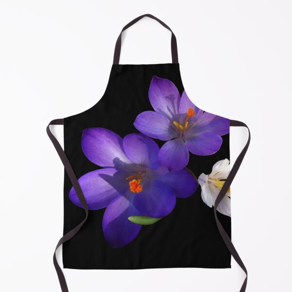 Item preview, Purple and White Crocus Flowers on Black Background designed and sold by MajikFlower.