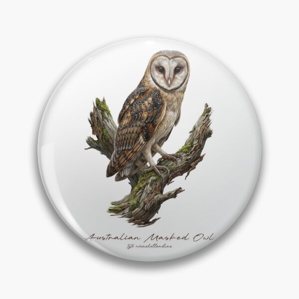 Item preview, Australian Masked Owl on Mossy Tree designed and sold by Takeda-art.
