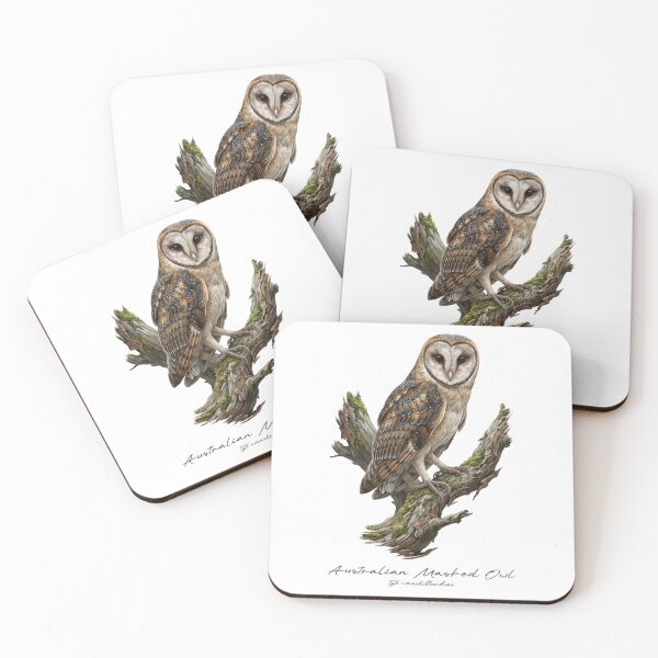 Item preview, Australian Masked Owl on Mossy Tree designed and sold by Takeda-art.