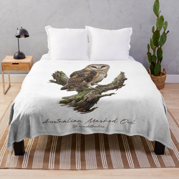 Item preview, Australian Masked Owl on Mossy Tree designed and sold by Takeda-art.