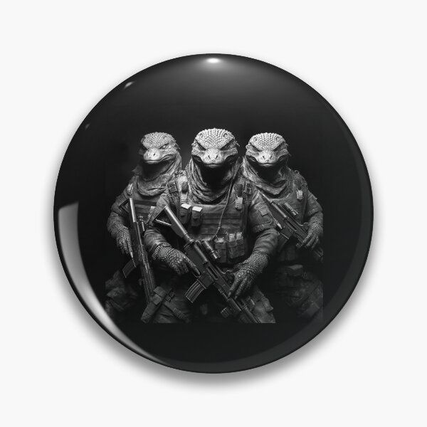 Item preview, Tactical Iguana Squad – Black and White Reptile Soldier Art designed and sold by inkoutninja.