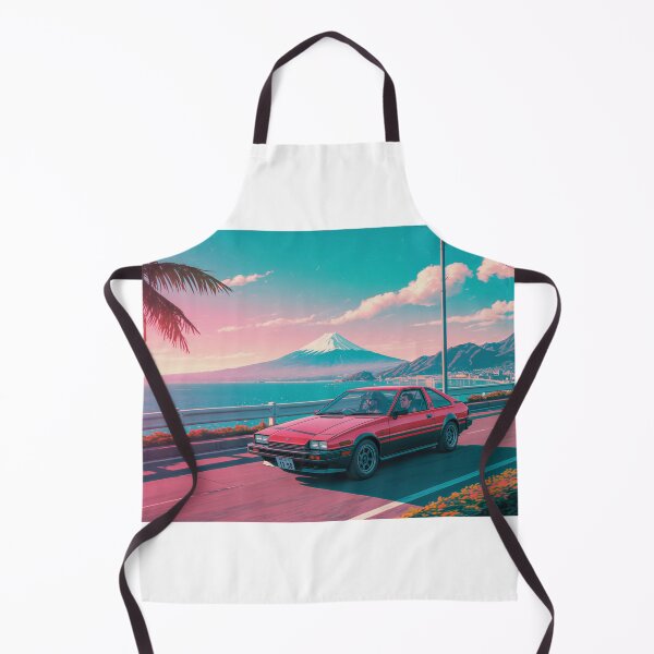 Item preview, 80s City Pop Aesthetic: Retro Red Sports Car & Mt. Fuji designed and sold by Japanese World.