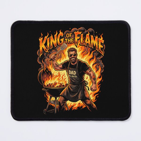 Item preview, BBQ King Of The Flame Funny Fathers Day Grilling Gift designed and sold by BikeRelaxStudio.