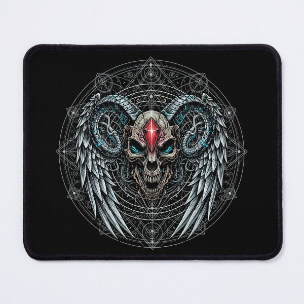Item preview, Copy of Fallen Infernal Ram Skull Gothic Tee – Winged Demon Skull designed and sold by printedartgoods.
