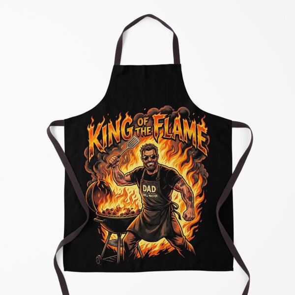 Item preview, BBQ King Of The Flame Funny Fathers Day Grilling Gift designed and sold by BikeRelaxStudio.