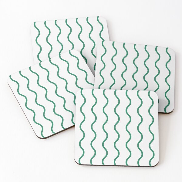 Item preview, White And Green Waves Pattern designed and sold by pattern-archive.