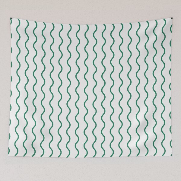 Item preview, White And Green Waves Pattern designed and sold by pattern-archive.