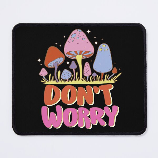 Item preview, Don't Worry Colorful Retro Mushroom Cottagecore Whimsical Art designed and sold by DERA RAY.