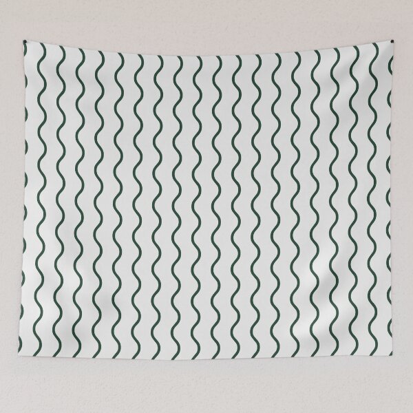 Item preview, White And Forest Green Waves Pattern designed and sold by pattern-archive.