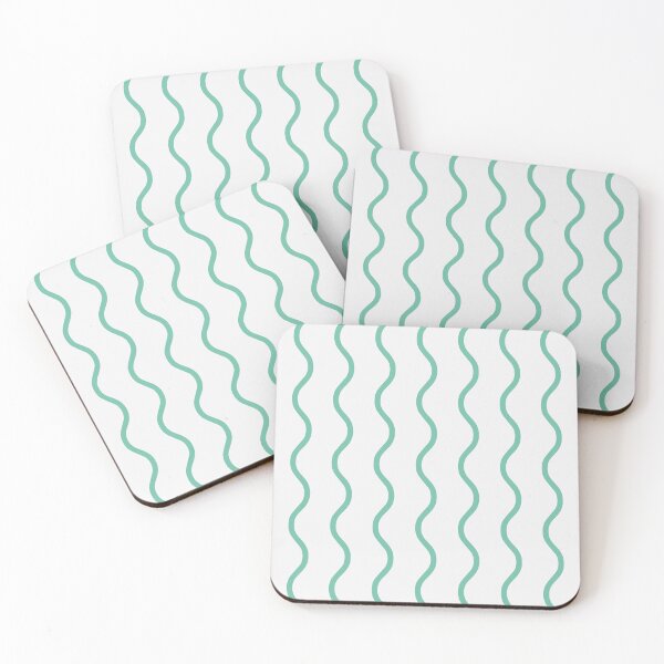 Item preview, White And Pastel Green Waves Pattern designed and sold by pattern-archive.
