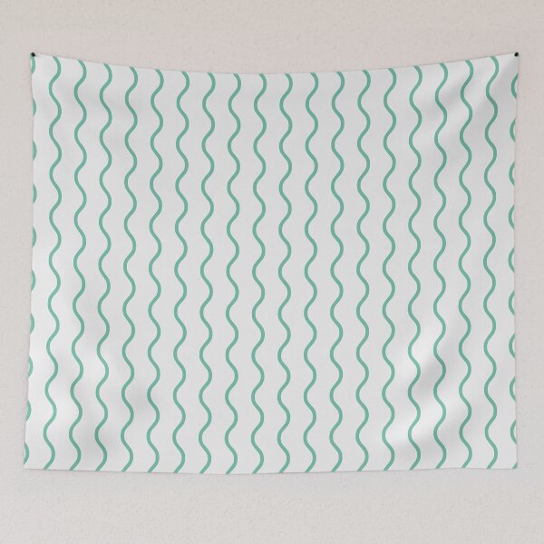 Item preview, White And Pastel Green Waves Pattern designed and sold by pattern-archive.