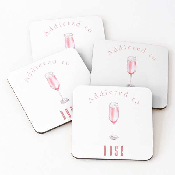 Item preview, Addicted to Rosé Funny Wine Print — Minimalist Black Pink Wall Art designed and sold by MoodsOfMine.