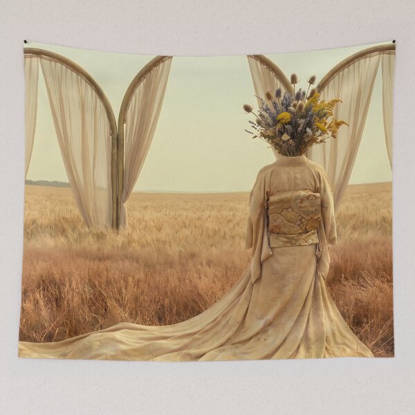 Item preview, The Golden Echo: Surreal Botanical Spirit in the Wheat Field designed and sold by afarkar.