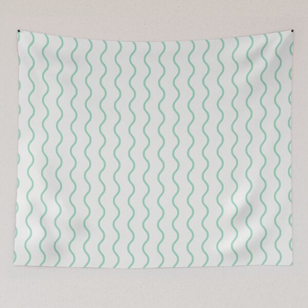 Item preview, White And Mint Waves Pattern designed and sold by pattern-archive.