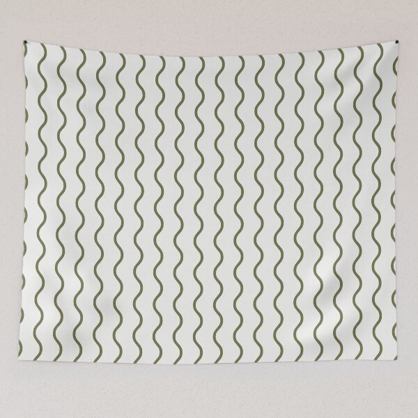 Item preview, White And Olive Waves Pattern designed and sold by pattern-archive.
