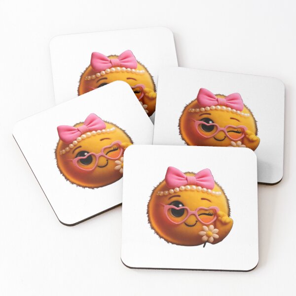 Item preview, Cute Girly Emoji Sticker PNG | Kawaii Fluffy Smiley with Pink Glasses | Adorable Cartoon Face Transparent PNG designed and sold by ashwin131.