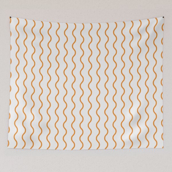 Artikelvorschau, Weißes und oranges Wellenmuster entworfen und verkauft von pattern-archive.