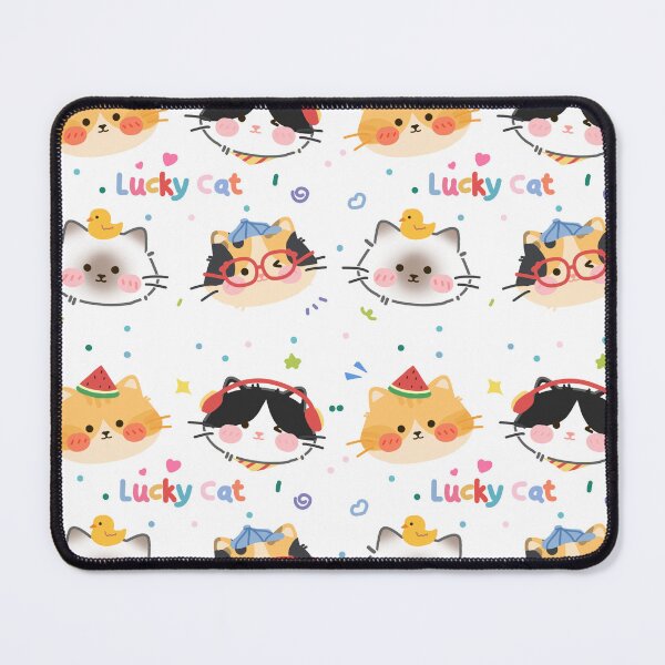 Item preview, Cute Kawaii Cat Faces Colorful Pattern designed and sold by Layershop.