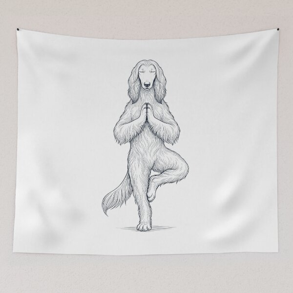 Item preview, Vintage Afghan Hound Yoga Tree Pose Dog Mom Lover designed and sold by TerryConnells.