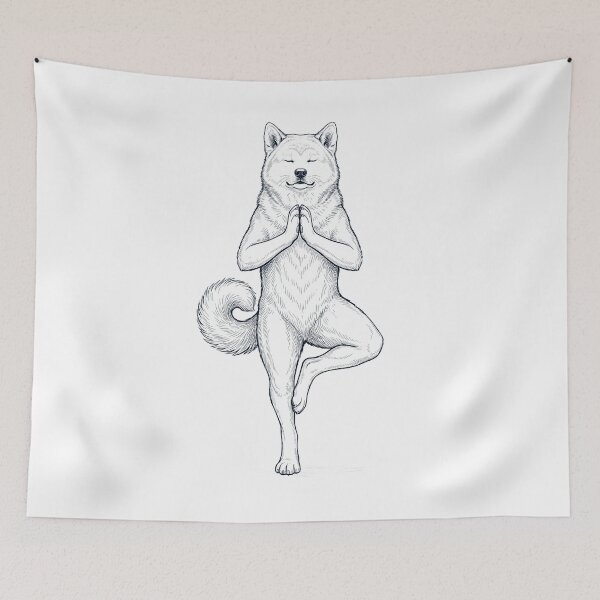 Item preview, Vintage Akita Yoga Tree Pose Dog Mom Lover designed and sold by TerryConnells.