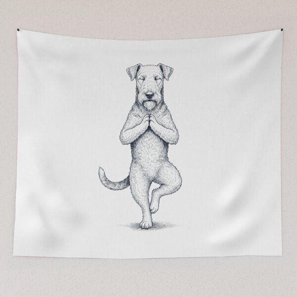 Item preview, Vintage Airedale Terrier Yoga Tree Pose Dog Mom Lover designed and sold by TerryConnells.