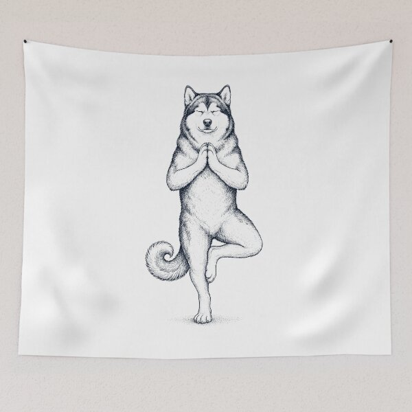 Item preview, Vintage Alaskan Malamute Yoga Tree Pose Dog Mom Lover designed and sold by TerryConnells.