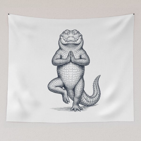 Item preview, Vintage Alligator Yoga Tree Pose Animal Lover designed and sold by TerryConnells.